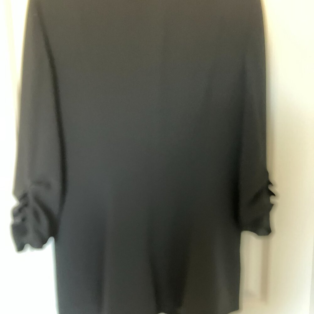 Cinq A Sept Khloe Blazer Womens 8 Black Ruched Sleeve One Button NWOT - Picture 6 of 11